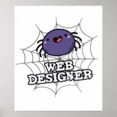 Poster Web Designer Funny Spider Pun (Devant)