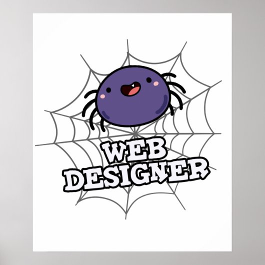 Poster Web Designer Funny Spider Pun (Devant)