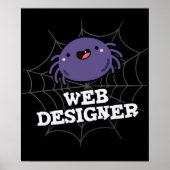 Poster Web Designer Funny Spider Pun Dark BG (Devant)