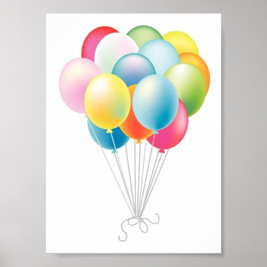 Poster Wedding Balloons Bunch (Devant)
