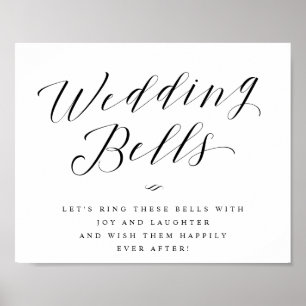 Poster Wedding Bells Send Off Calligraphy Wedding Sign
