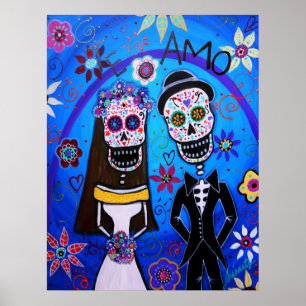 Poster Wedding Dia de los Muertos Couple