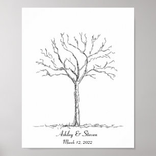 Poster Wedding Fingerprint Tree