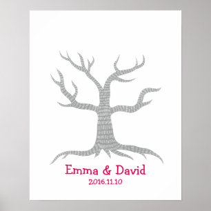 Poster Wedding Fingerprint Tree Guestbook