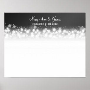 Poster Wedding Guestbook  Magic Sparkle Black