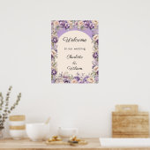 Poster Wedding lavender champagne cream welcome (Cuisine)