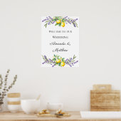 Poster Wedding lavender lemons welcome (Cuisine)