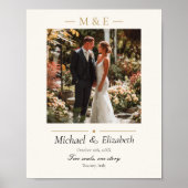 Poster Wedding Photo Elegant Cream Gold Modern Custom (Devant)