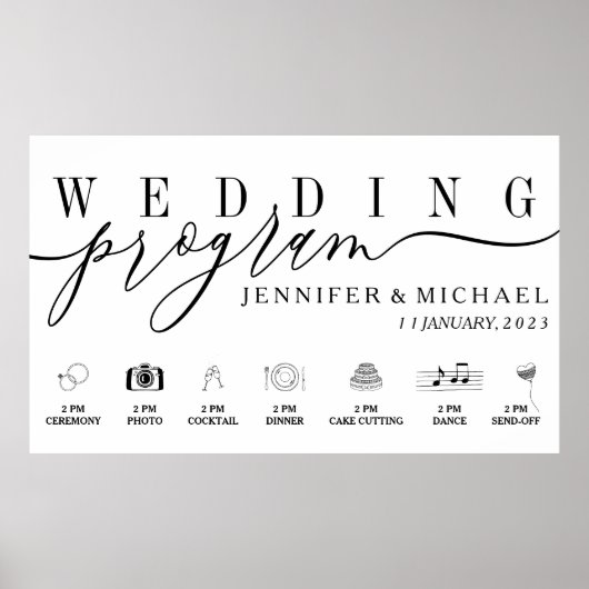 Poster Wedding Program Custom Icons Timeline menu (Devant)