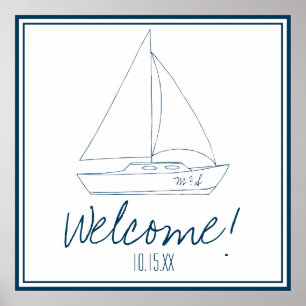 Poster Wedding Sailboat