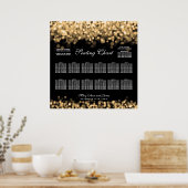 Poster Wedding Seating Chart Gold Lights (Cuisine)