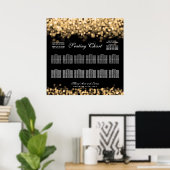 Poster Wedding Seating Chart Gold Lights (Bureau à domicile)