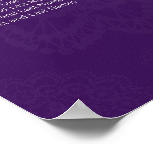 Poster Wedding Seating Chart Key To My Heart Purple (Coin)