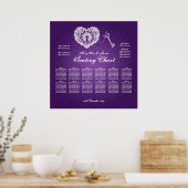 Poster Wedding Seating Chart Key To My Heart Purple (Cuisine)