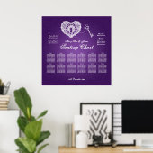 Poster Wedding Seating Chart Key To My Heart Purple (Bureau à domicile)