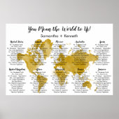 Poster Wedding Seating Chart with World Map (Devant)