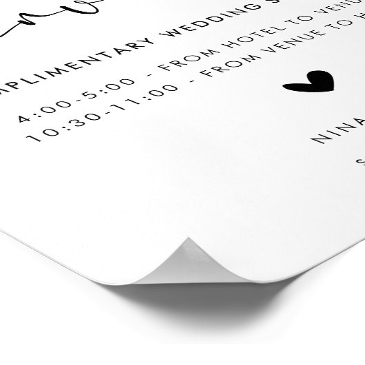 Poster Wedding Shuttle Service Sign (Coin)