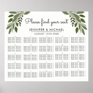 Poster Wedding Sprigs - Alphabetical Seating Chart