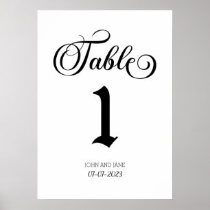 Poster Wedding Table Number