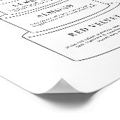 Poster Wedding Tier Cake Layer Flavor Descriptions Sign (Coin)