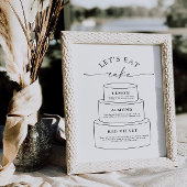 Poster Wedding Tier Cake Layer Flavor Descriptions Sign