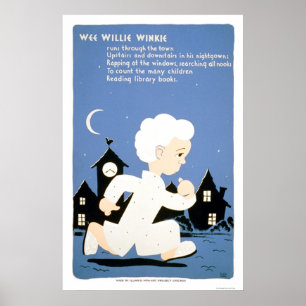 Poster Wee Willie Winkie Library 1940 WPA