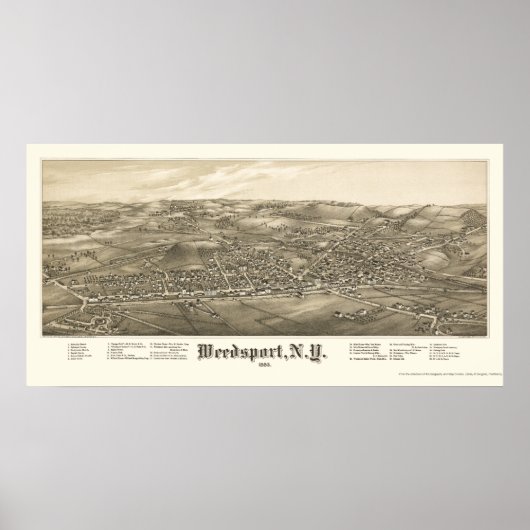 Poster Weedsport, NY Carte panoramique - 1885 (Devant)