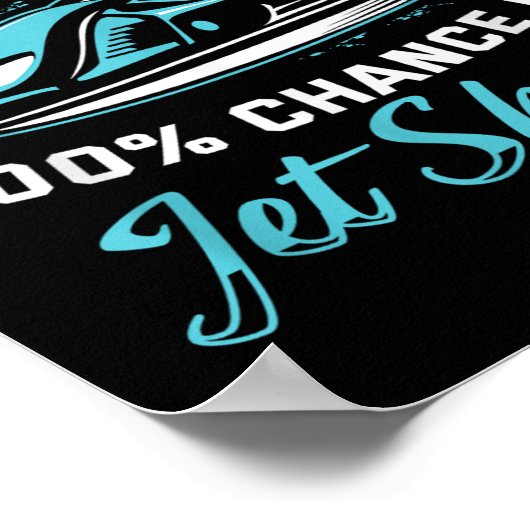 Poster Weekend Forecast Jet Skiing Funny Jet Ski  (Coin)