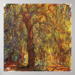 Poster Weeping Willow by Claude Monet, Vintage Fine Art