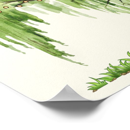 Poster Weeping Willow Wedding Seating Chart 36"x24" (Coin)