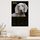 Poster Weimaraner 2026 Calendar (Cuisine)