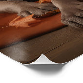 Poster Weimaraner Chiot Automne Citrouille délice (Coin)