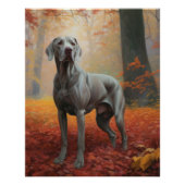 Poster Weimaraner en automne Leaves automne Inspire (Devant)