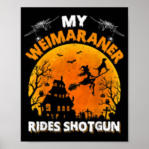 Poster Weimaraner fait du cheval drôle Chien Weimaraner