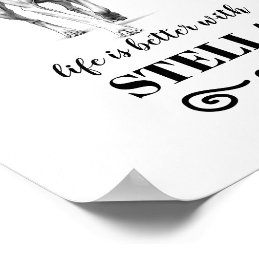 Poster Weimaraner Life est meilleur avec Custom Dog Name (Coin)