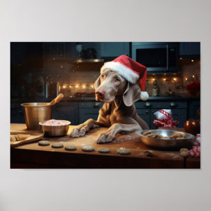 Poster Weimaraner Noël Cookies Festive Fête