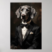 Poster Weimaraner portant une encre Tuxedo Verticale (Devant)