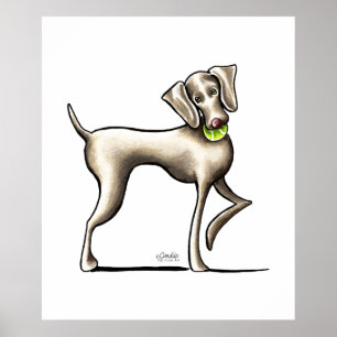 Poster Weimaraner Tennis Pro