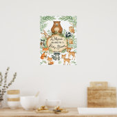 Poster Welcome Baby Shower Baby Animals (Cuisine)