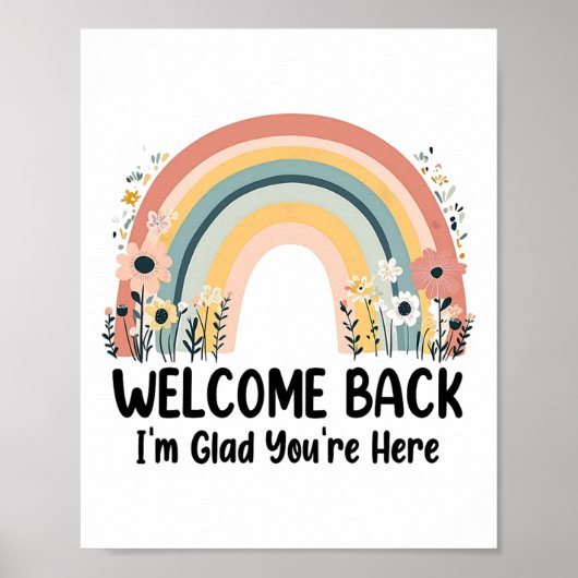 Poster Welcome Back I'm Glad You're Here Teacher 1st Day  (Devant)