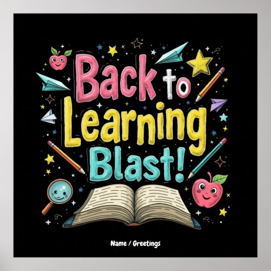 Poster Welcome Back to School Learning Blast Kids Teacher (Devant)