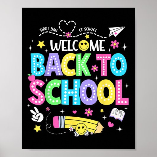 Poster Welcome Back To School Shirts First Day Of School (Devant)