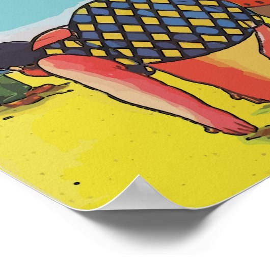 Poster Welcome Beach Cartoon ajouter du texte (Coin)