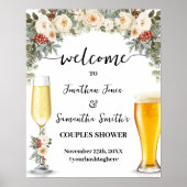 Poster Welcome Bubbles & Brews Winter Couples Shower (Devant)