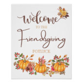 Poster Welcome Friendsgiving Potluck Autumn Celebration (Devant)