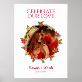 Poster Welcome Guest Floral Wreath in Réseau Design (Devant)