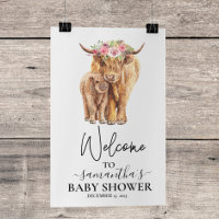 Welcome Highland Cow Calf Baby Shower