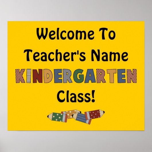 Poster Welcome Kindergarten (personnalisable) (Devant)