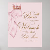 Poster Welcome Little Princess Baby Shower (Devant)