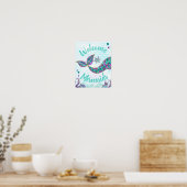 Poster Welcome Mermaids, Mermaid Birthday Sign, Wall art (Cuisine)